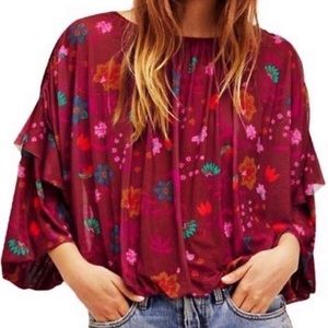 FREE PEOPLE Wildflower Honey Berry Combo Blouse